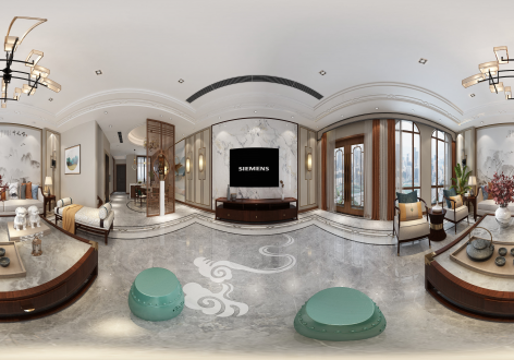 奥东花园360㎡新中式风格别墅装修